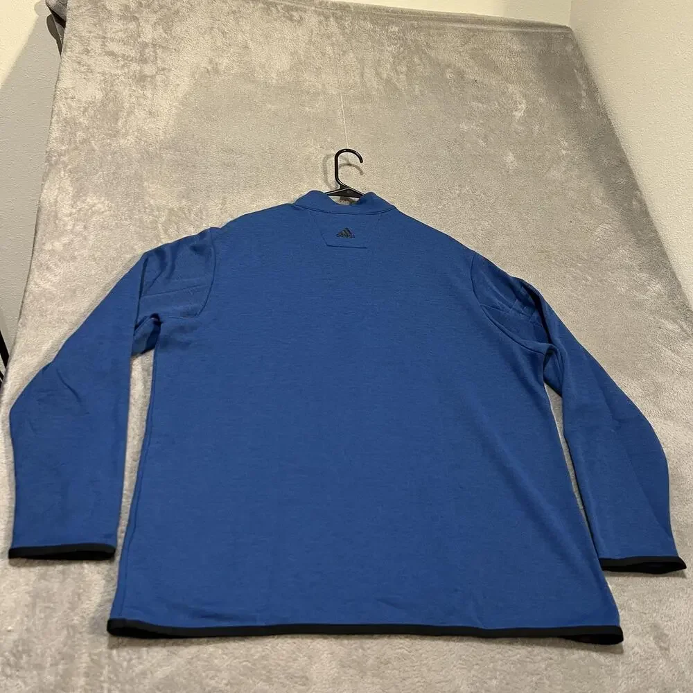 Adidas Adi Perform Golf Pullover Mens XL Blue 1/4 Zip Mock Neck Fleece